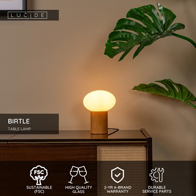 Lucide BIRTLE - Table lamp - 1xG9 - Opal